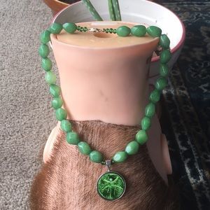 Trade with corinage, Rare genuine green agate